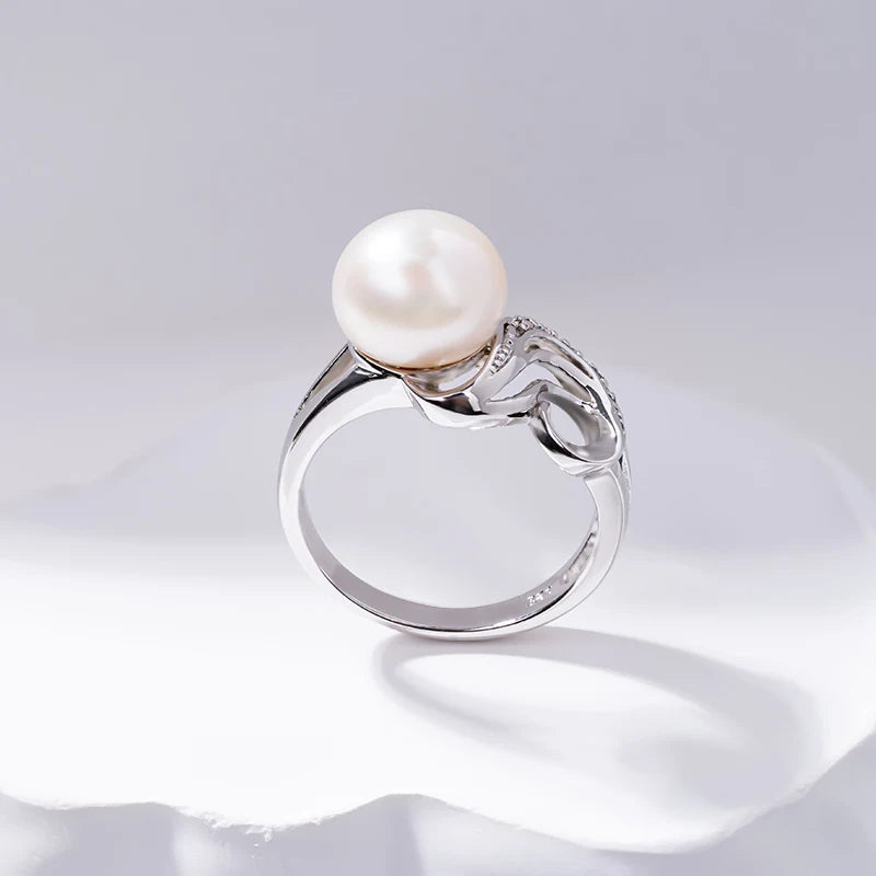 S925 pure silver pearl ring, female niche design, light luxury, high-end feeling, cool style, Instagram trendy fashion