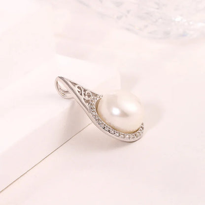 Wholesale ring interwoven 925 sterling silver freshwater pearl charm ladies pendant