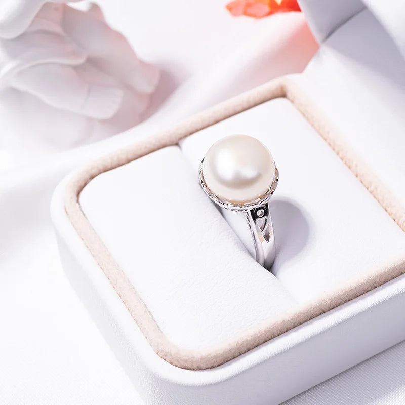 S925 pure silver pearl ring, female niche design, light luxury, high-end feeling, cool style, Instagram trendy fashion