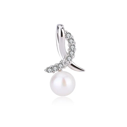 Custom s925 925 sterling silver jewelry delicate pearl charm pendant necklace with moissanite for girls