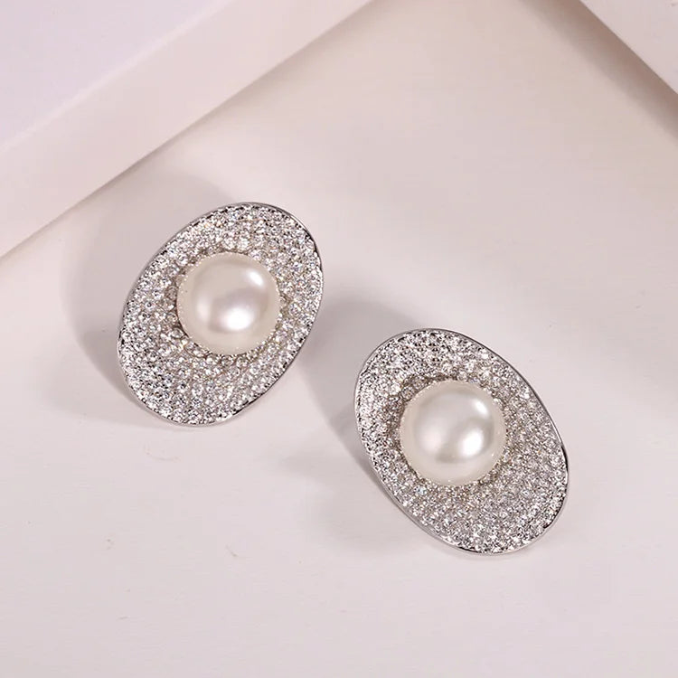 Fashion jewelry dainty 925 sterling silver vintage ladies real freshwater pearl earring for women