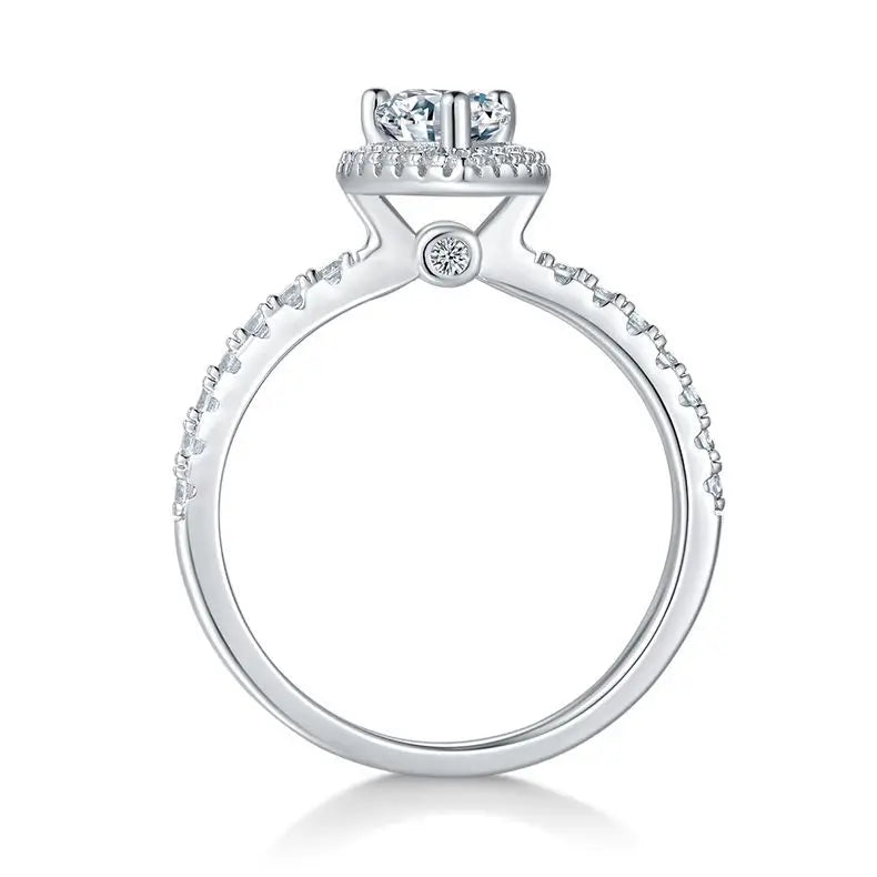 Women Engagement Ring - Micro Paved Moissanite, Pear Shaped Design, Perfect for Weddings, Engagements, and Party Jewelry.