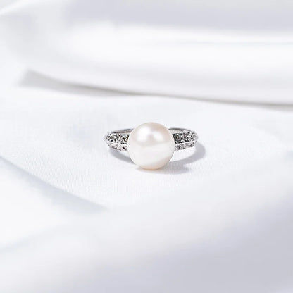 S925 pure silver pearl ring, female niche design, light luxury, high-end feeling, cool style, Instagram trendy fashion