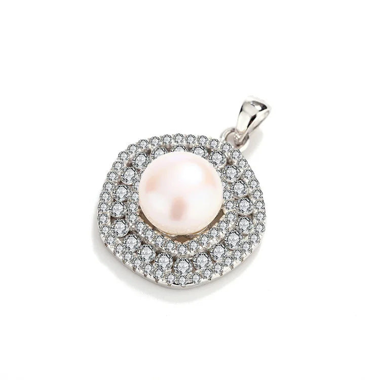 Custom made pendant manufacturer wholesale diamond 925 sterling silver single pearl necklace pendant for chains