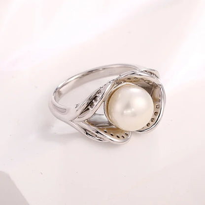 Fashion silver s925 wedding and engagement jewelry freshwater pearl ring for women