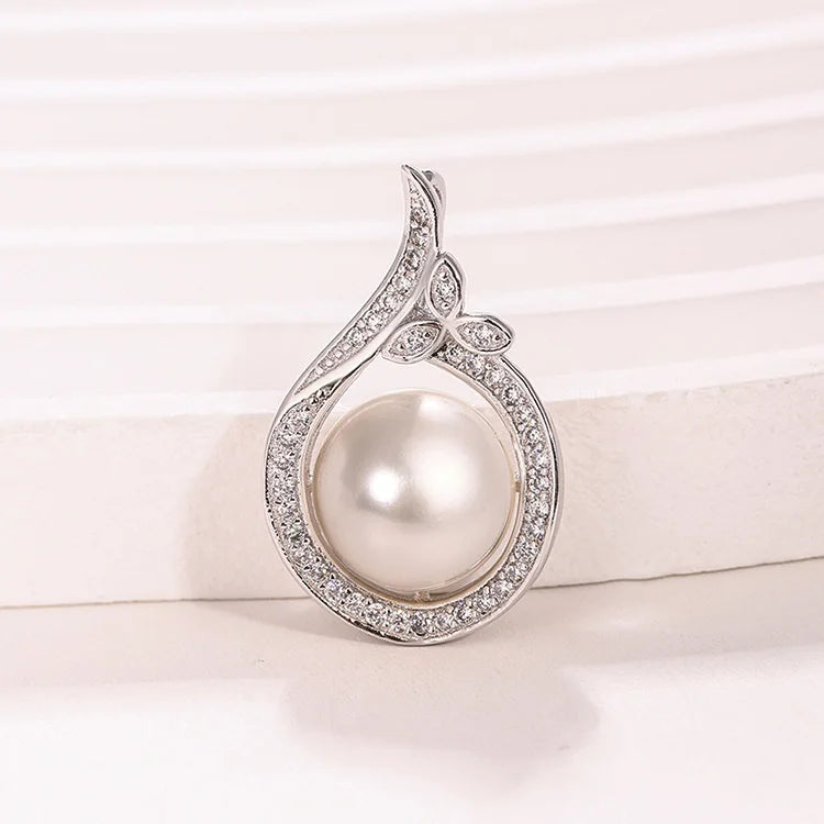 Wholesale custom logo vintage 925 sterling silver framed women's pendant with pearl