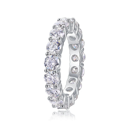 Best Selling Classics Design Moissanite Eternity Ring Silver Jewelry Women Gift  Party Sterling Stone Wedding Technology party