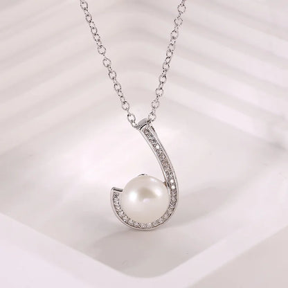 High quality pearl ring pendant necklace earrings set fashion luxury 925 sterling silver zircon jewelry sets for women