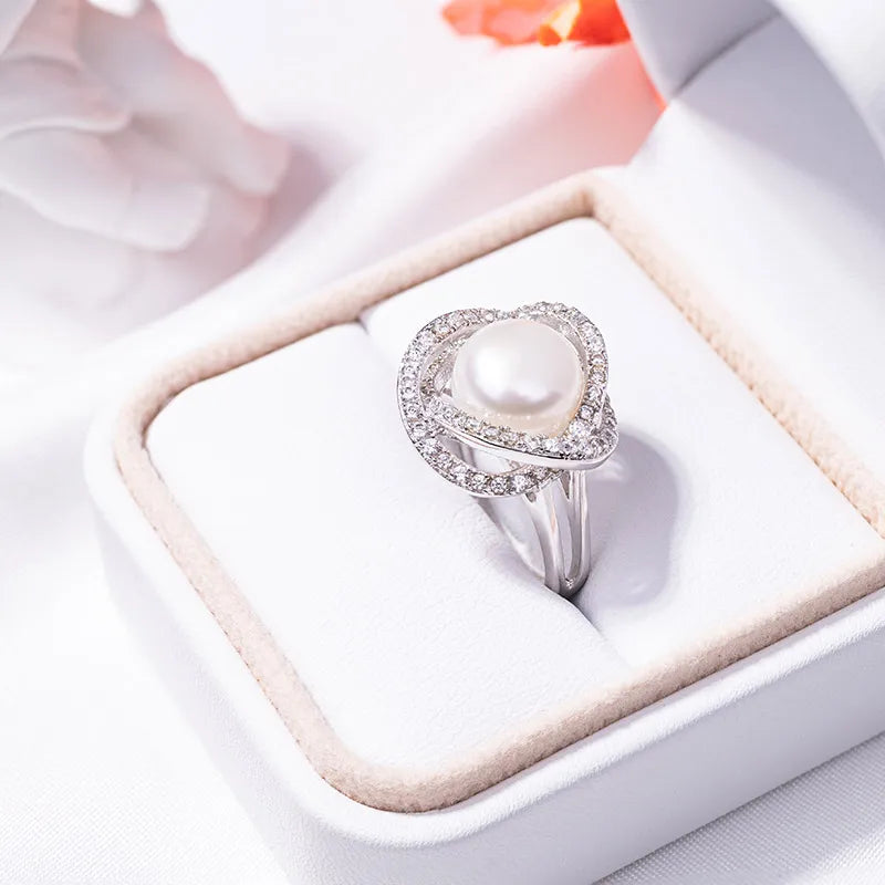 S925 pure silver pearl ring, female niche design, light luxury, high-end feeling, cool style, Instagram trendy fashion