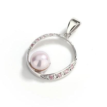 Custom 925 sterling silver moissanite pearl necklace pendant with moissanite