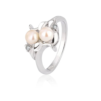 Personalized original S925 silver jewelry 925 sterling silver moissanite freshwater pearl ring