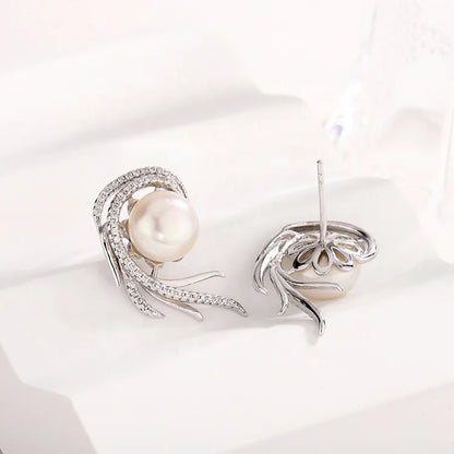 Modern funny women jewelry freshwater fresh water pearl valentines day luxury ladies earrings