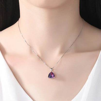 Jewelry Set 925 Sterling Silver Women Jewelry Colorful Stone Ring Necklace Earring Non Tarnish White Gold Plated Jewelry Sets