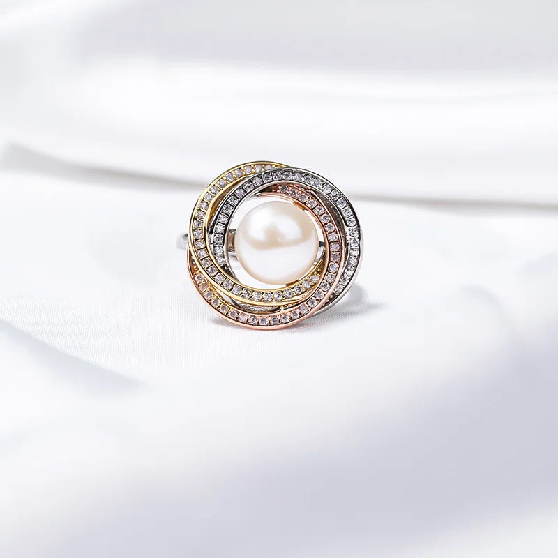 S925 pure silver pearl ring, female niche design, light luxury, high-end feeling, cool style, Instagram trendy fashion