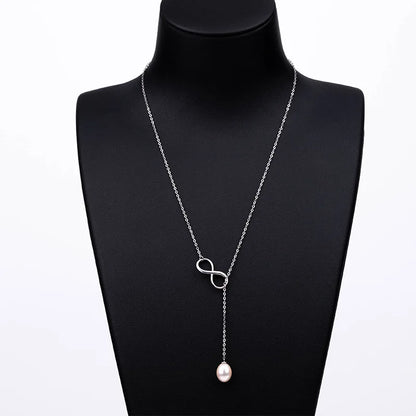 925 sterling silver women teardrop pearl charm drop pendant necklace with pearl pendant