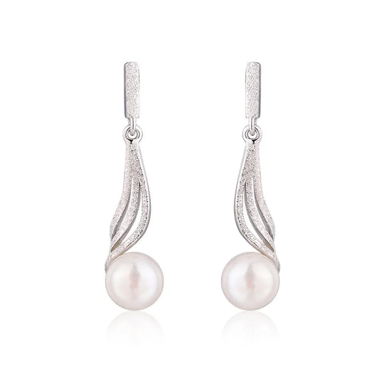 Custom logo earring manufacturer 2024 trend jewelry women zirconia s925 sterling 925 silver simple natural pearl earrings