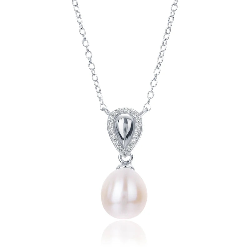 Custom made non tarnish woman 925 sterling silver pearl necklace s925 fine jewelry necklace for women