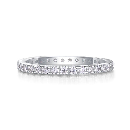 Best Selling Classics Design Moissanite Eternity Ring Silver Jewelry Women Gift  Party Sterling Stone Wedding Technology party