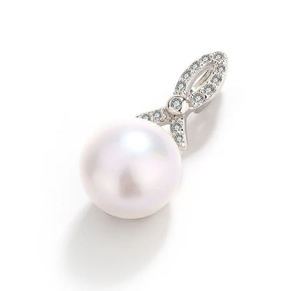 Fashion Trend 925 Sterling Silver Tie Twist Shape Freshwater Pearl Women's Pendant