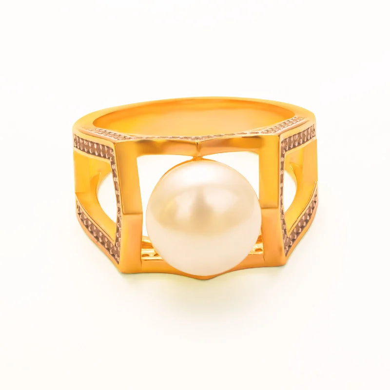 S925 pure silver pearl ring, female niche design, light luxury, high-end feeling, cool style, Instagram trendy fashion