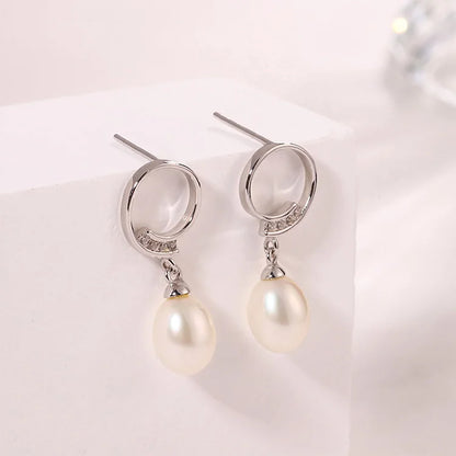 7 mm pearl funky fashion 925 sterling silver freshwater cultured pearl women earrings