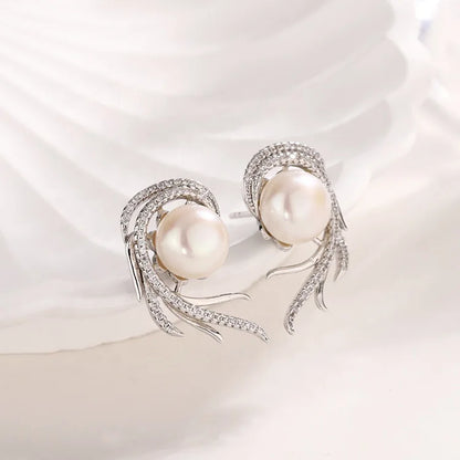 Modern funny women jewelry freshwater fresh water pearl valentines day luxury ladies earrings