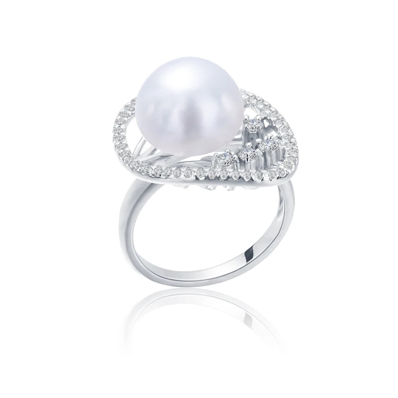 S925 pure silver pearl ring, female niche design, light luxury, high-end feeling, cool style, Instagram trendy fashion