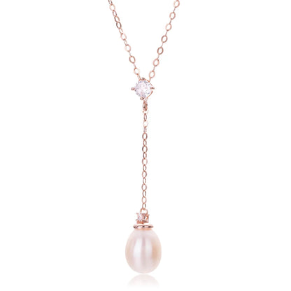 925 sterling silver women teardrop pearl charm drop pendant necklace with pearl pendant