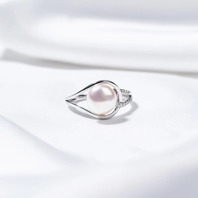 S925 pure silver pearl ring, female niche design, light luxury, high-end feeling, cool style, Instagram trendy fashion