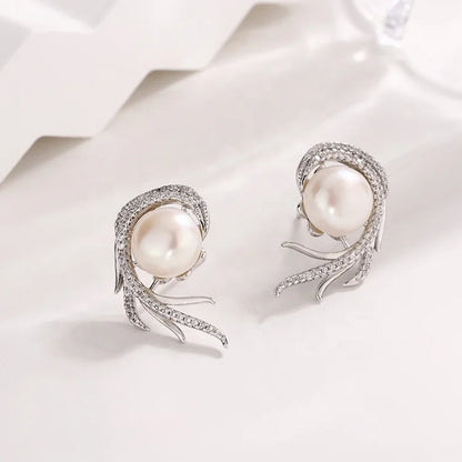 Modern funny women jewelry freshwater fresh water pearl valentines day luxury ladies earrings