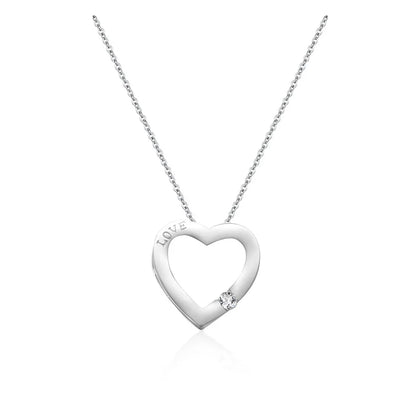 Jeweller Buy 925 Sterling Silver Necklace with Trendy Heart-Shaped Pendant and Moissanite Diamond For Gifts