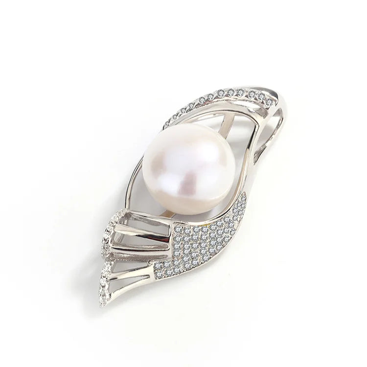 Custom design jewelry manufacturer pure 925 sterling silver single cultured freshwater pearl pendant