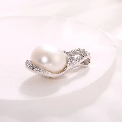 Special original design real huge freshwater single pearl charm sterling silver pendant