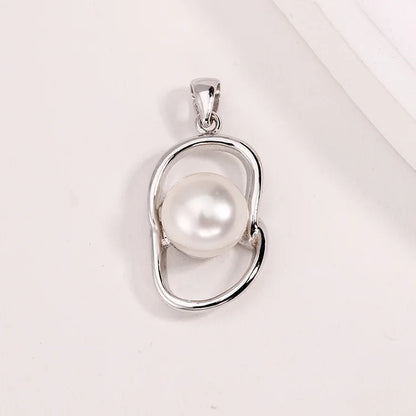 Custom modern freshwater pearl 925 sterling silver charm pendant for silver necklace