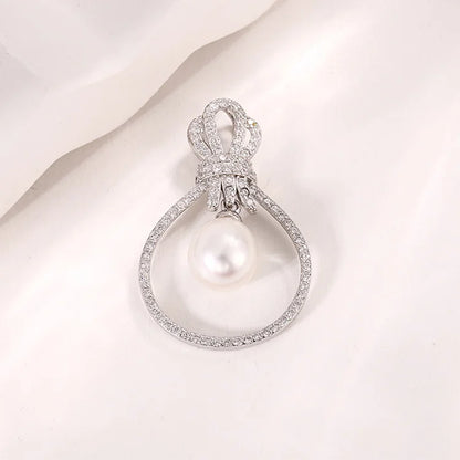 Custom long necklace women delicate silver single pearl and diamond pendant for chains