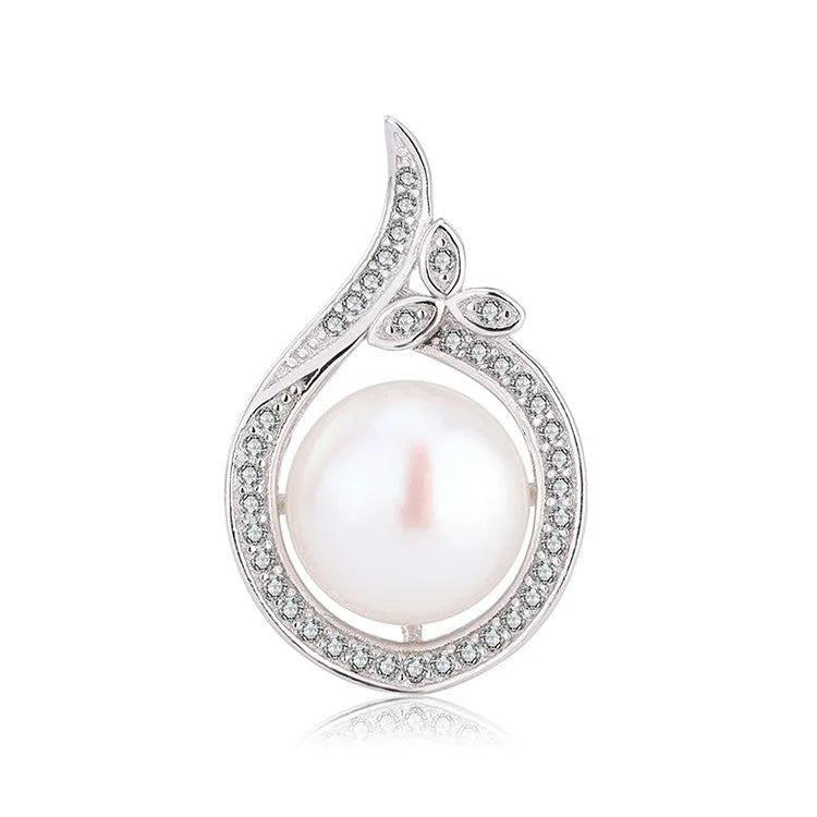 Wholesale custom logo vintage 925 sterling silver framed women's pendant with pearl