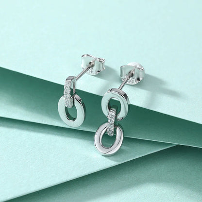 Fashion Silver Jewelry Asymmetric Original Design Hoop Earrings Non Allergic Jewelry Real Silver Earring Studs for Women