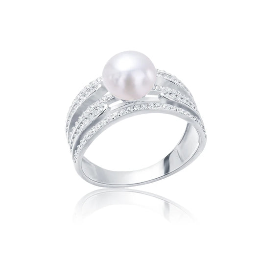 S925 pure silver pearl ring, female niche design, light luxury, high-end feeling, cool style, Instagram trendy fashion