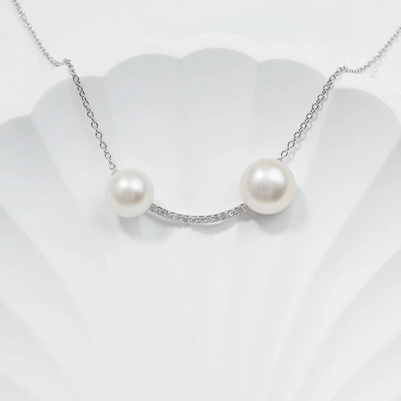 Women fine jewelry accessories 925 real sterling silver necklace with pearls