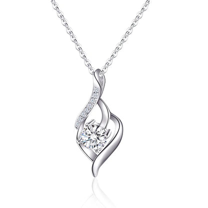 Jeweller Buy Elegant 925 Sterling Silver Link Chain with Moissanite Pendant Fine Jewelry Necklace