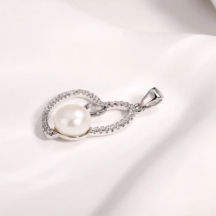 Best bulk price wholesale custom freshwater pearl 925 sterling silver heart shaped pendant