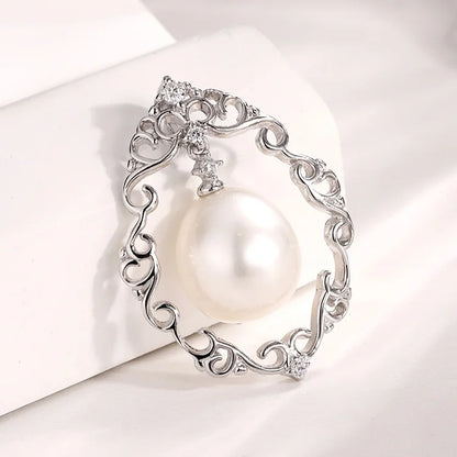 Customised sterling silver custom name single pearl necklace diamond pendant with zircon diamond