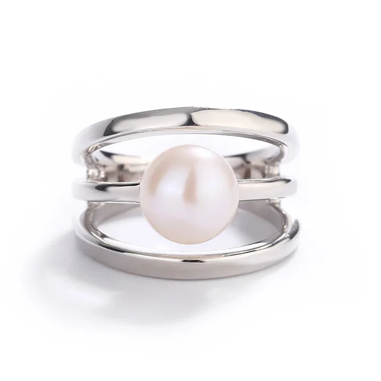 Finger custom cool bulk fashion jewelry 925 sterling silver design freshwater pearl rings for women lady