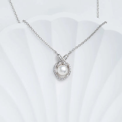 Custom lab moissanite diamond fresh water pearl 925 sterling silver chain s925 necklace for women