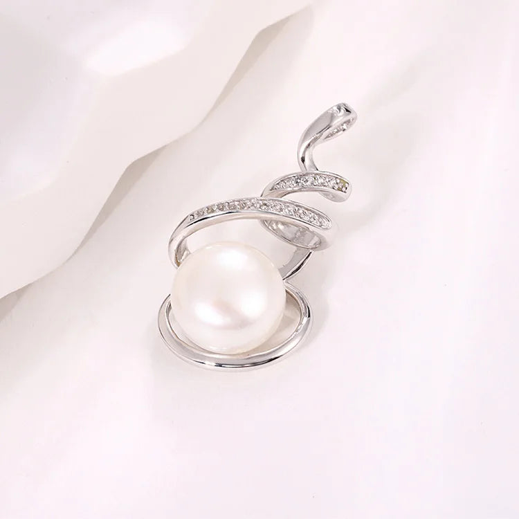 Custom logo pendant manufacturer sterling silver 925 jewellery wholesale necklace zirconia pearl pendant for necklace custom