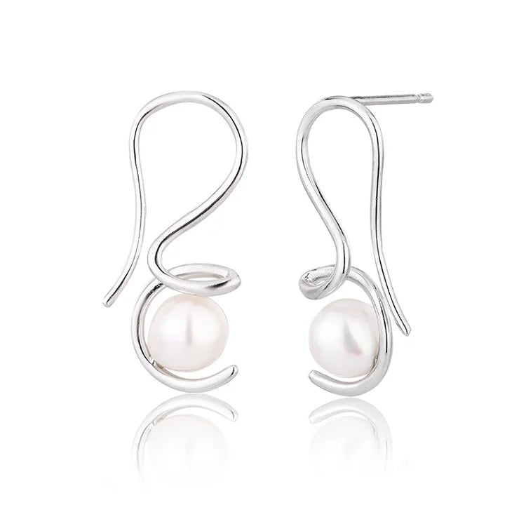 Wholesale bulk luxury 925 sterling silver fine women jewelry fashion pearl stud earrings with zircon diamond