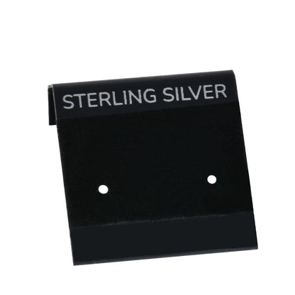 1"*1“ Black Display Earring Card With "Sterling Silver" Words