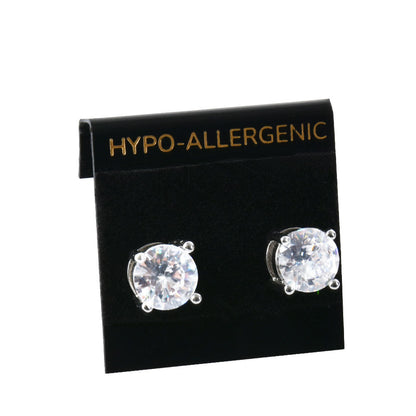 "HYPO-ALLERGENIC" 단어가 적힌 1"*1“ 검정색 디스플레이 귀걸이 카드