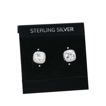 "STERLING SILVER"라는 단어가 적힌 2"*2" 검정색 디스플레이 귀걸이 카드