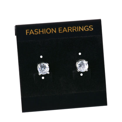 "FASHION EARRINGS"라는 단어가 적힌 2"*2" 검정색 디스플레이 귀걸이 카드